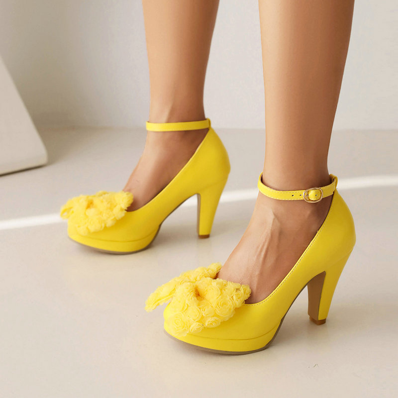 Women'S Shoes Navy Blue - Plus Size 34-48 Bright Yellow Blue