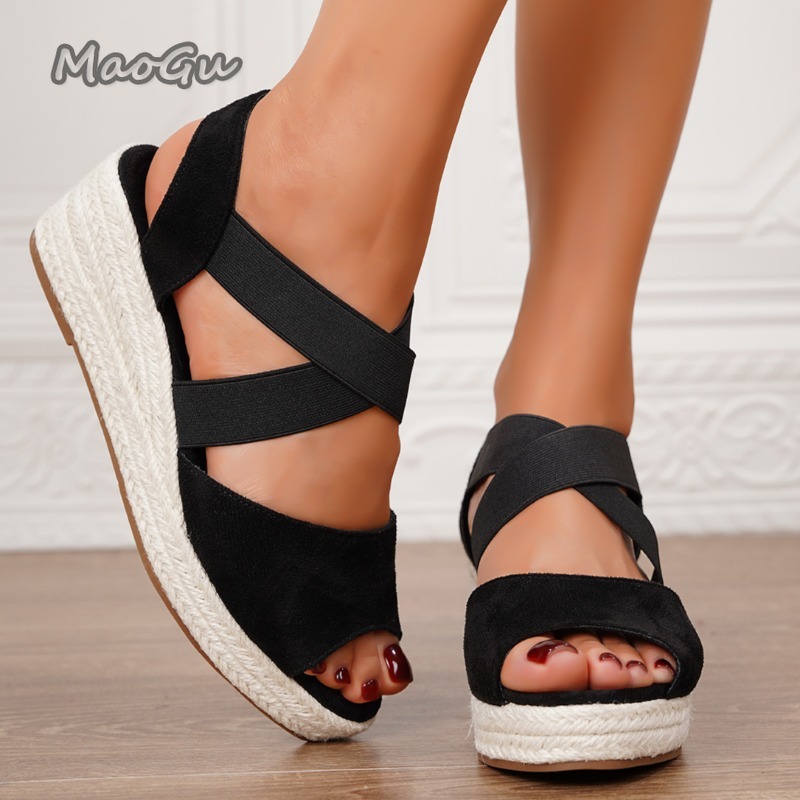 Women's Elastic Strap Espadril - огляд і ціна Espadrille Wedge Shoes