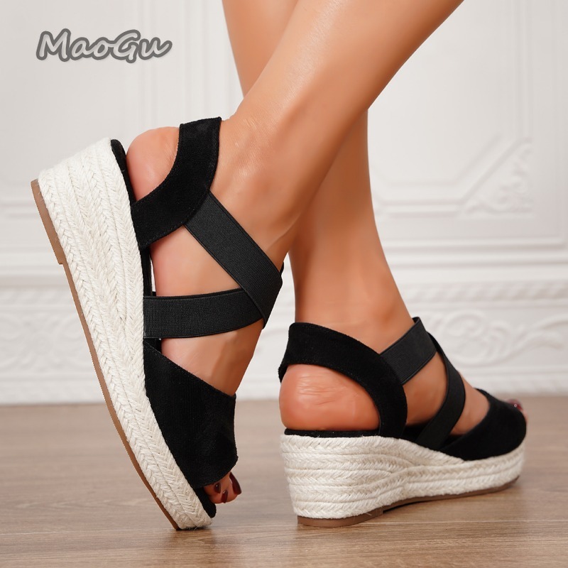 Women's Elastic Strap Espadril - огляд і ціна Espadrille Wedge Shoes
