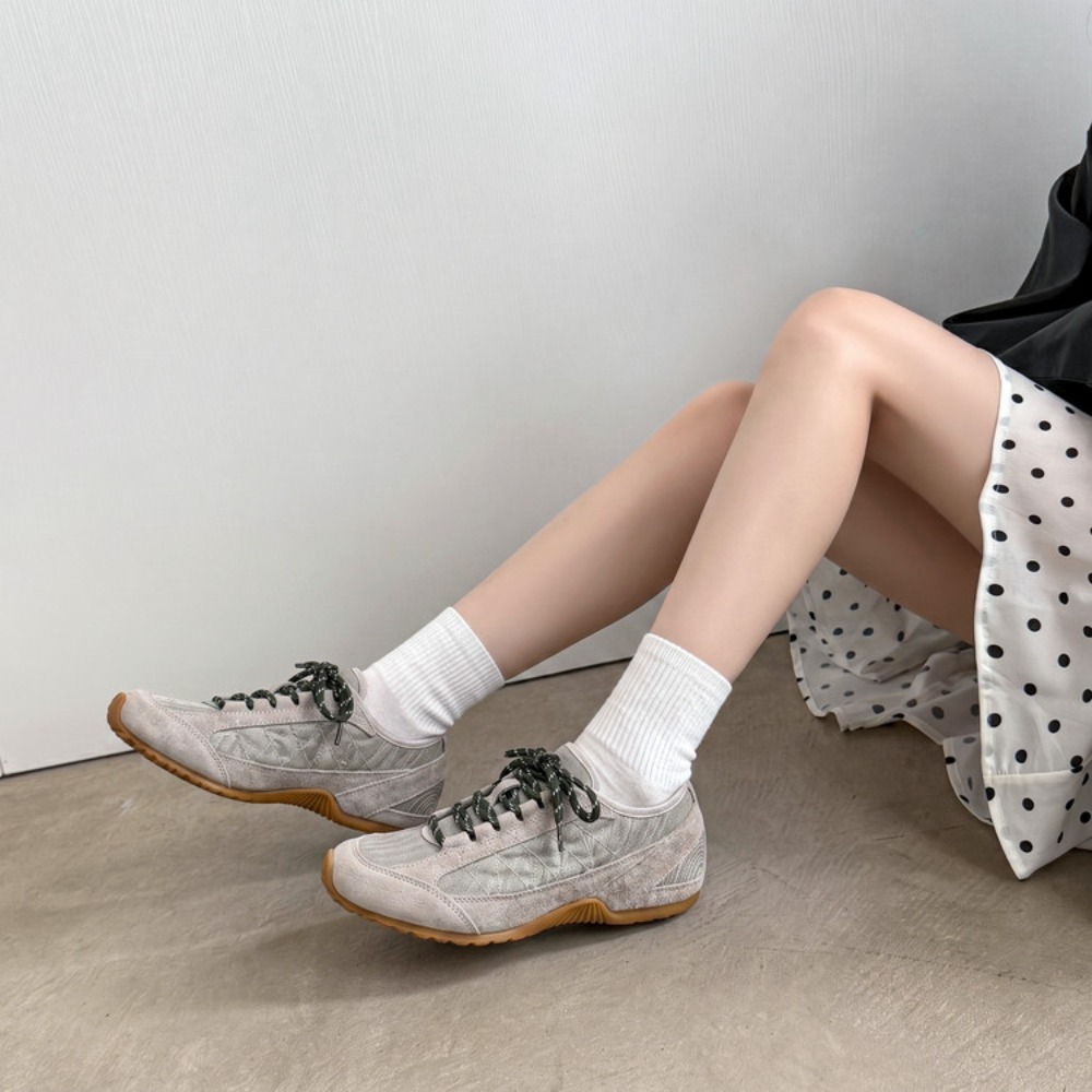 Vintage Stitching Panel Suede  - огляд і ціна Women Shoes Sneakers