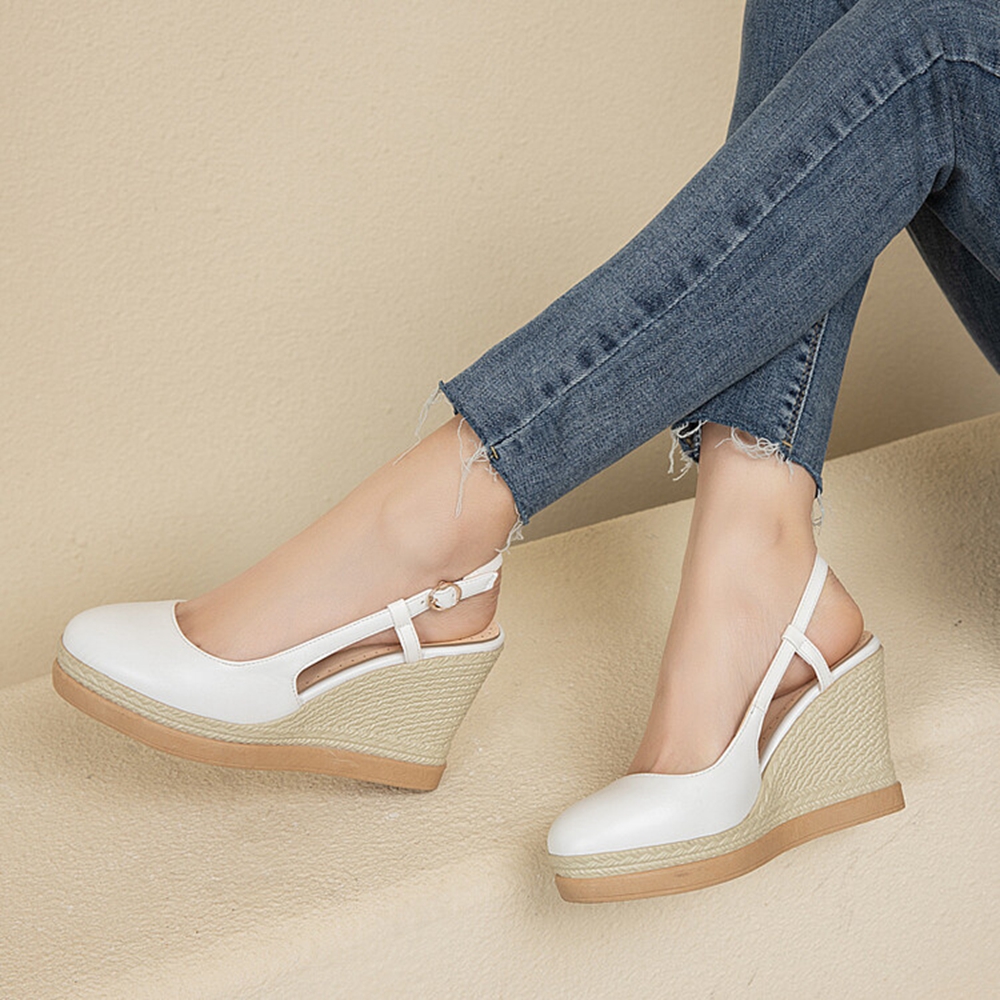 Women's T‑Strap Wedge Sandals  - огляд і ціна Espadrille Wedge Shoes