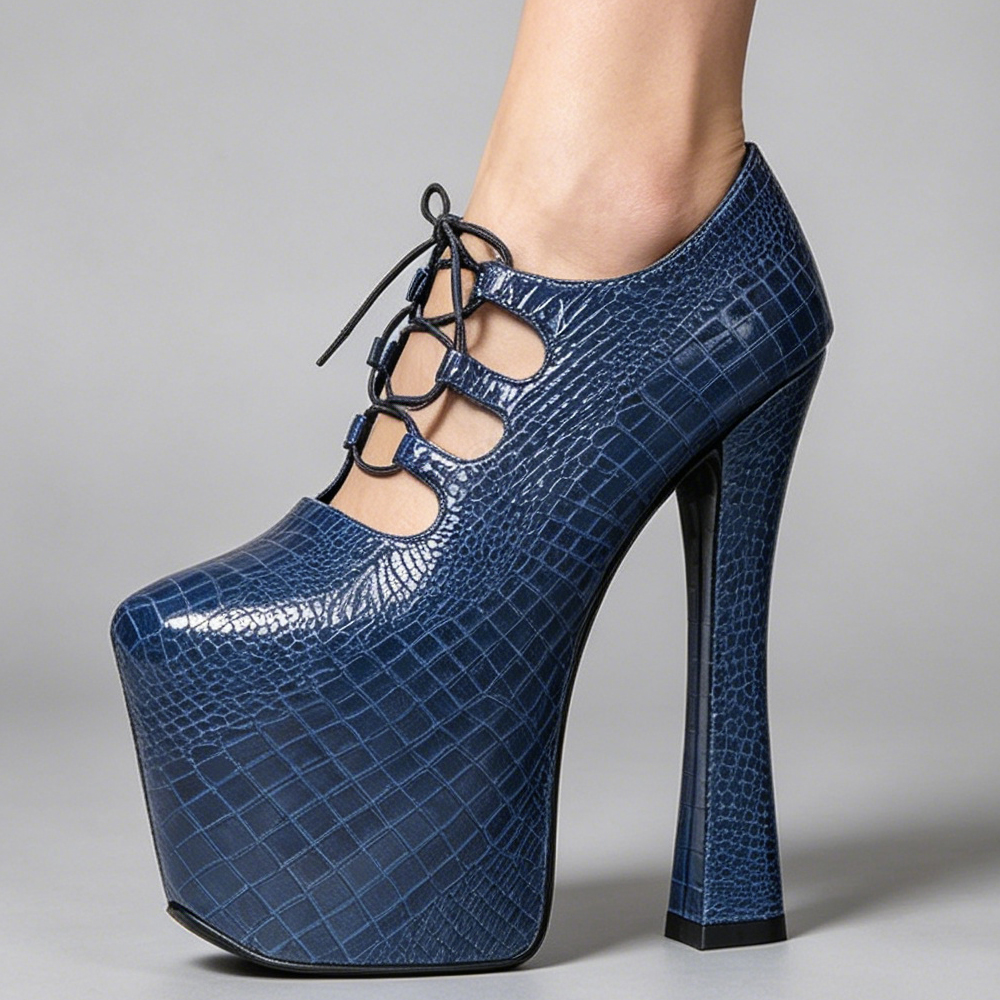 Vintage 70S retro chunky 7 1/2 - огляд і ціна Women'S Shoes Navy Blue
