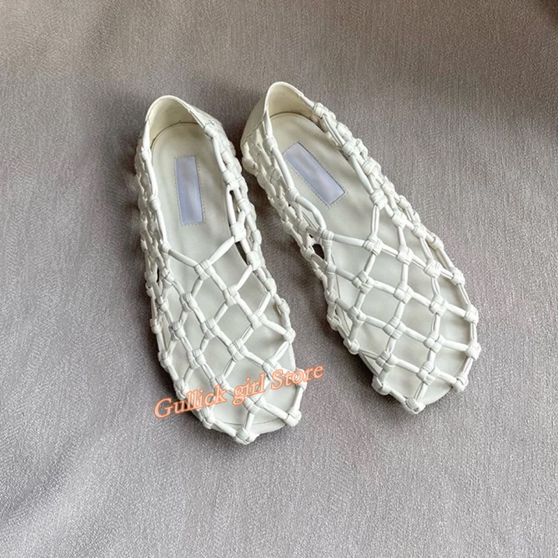 French Woven Mesh Hollow flat  - огляд і ціна Women Shoes Sandals