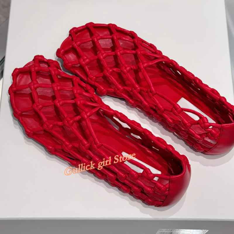 French Woven Mesh Hollow flat  - огляд і ціна Women Shoes Sandals