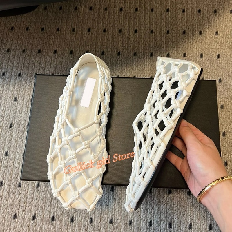 French Woven Mesh Hollow flat  - огляд і ціна Women Shoes Sandals