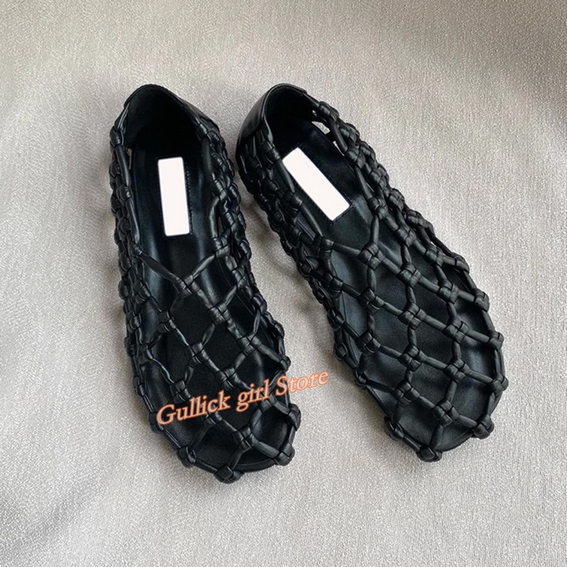 French Woven Mesh Hollow flat  - огляд і ціна Women Shoes Sandals