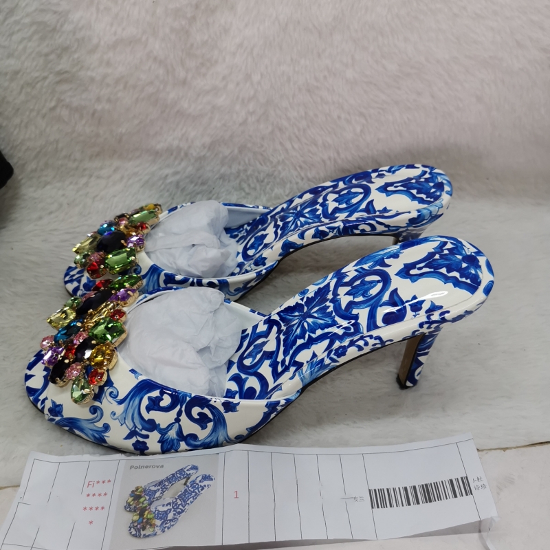 High Heeled Prints Jewel Slipp - огляд і ціна Women'S Shoes Navy Blue