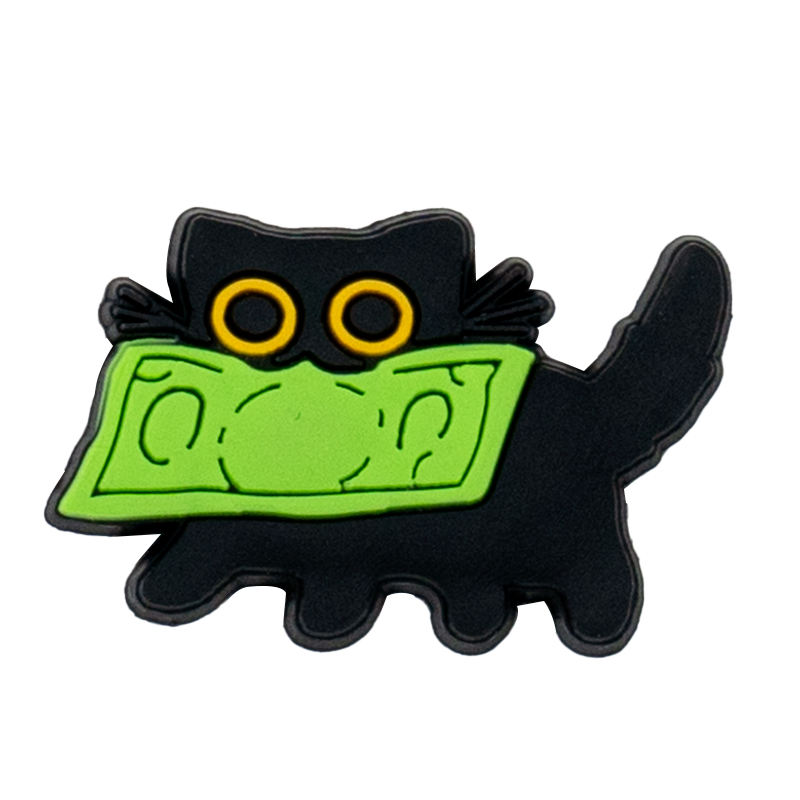 9Pcs Tblack catr Croc Charms S - огляд і ціна Croc Style Clog